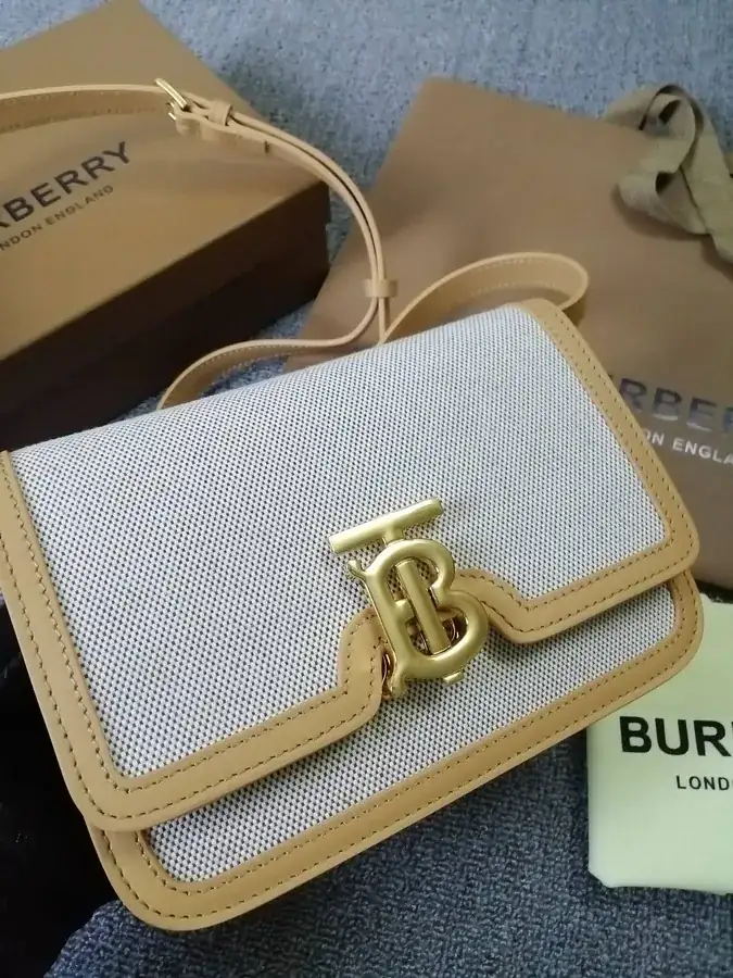 Thomas Bur Inspired Dual Tone Canvas Leather Zip Bucket Bag