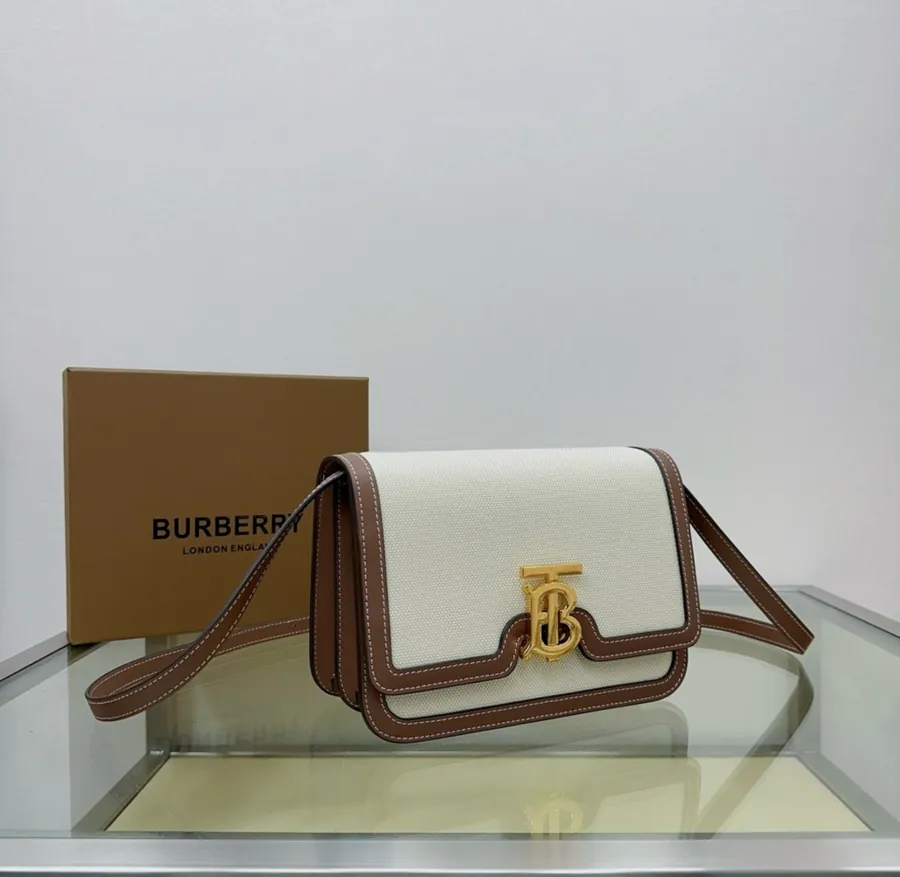 Thomas Bur Exclusive Identifier Dual Tone Canvas and Leather Zip Tote