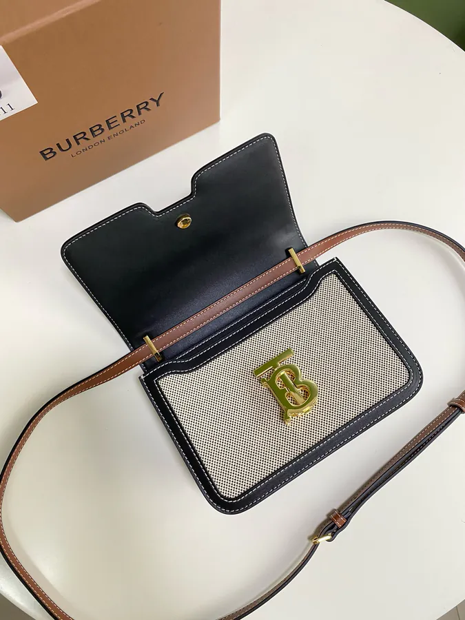 Thomas Bur Exclusive Identifier Dual Tone Canvas and Leather Zip Tote