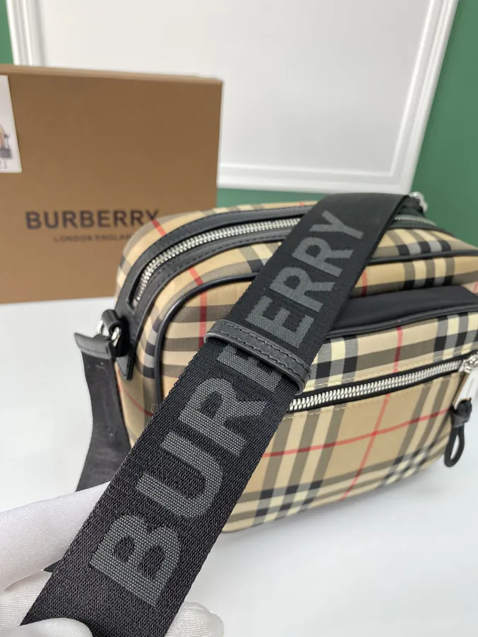 B House Vintage Bucket Bag with Grained Calfskin and Leather Trim
