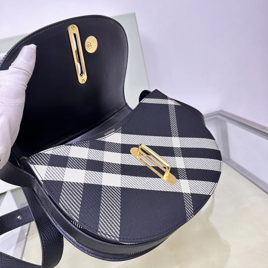 Burberry Latest Wool Stand Bag with B Shape Closure