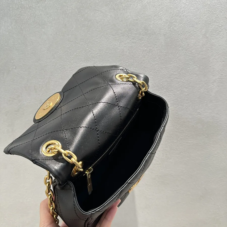 B's Latest Bag Embroidered Calfskin with Metal Knight Embossing