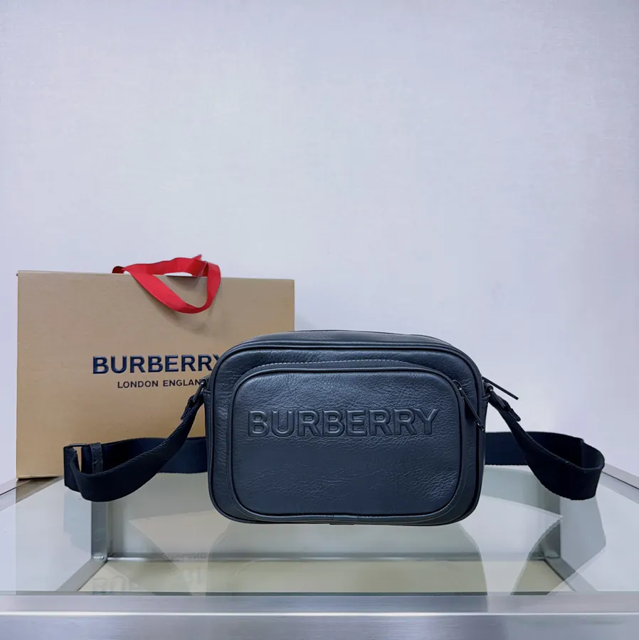 B Brand Mini Crossbody Bag with Grained Calfskin