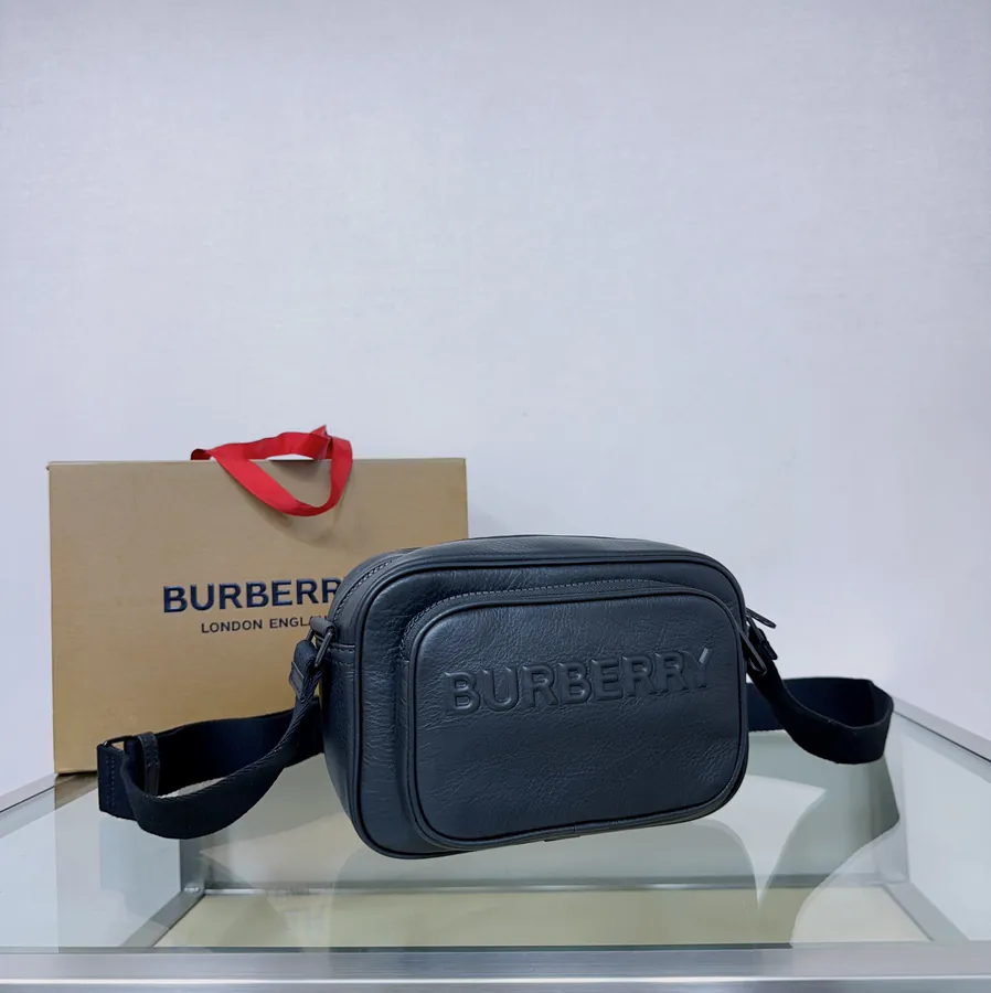 B Brand Mini Crossbody Bag with Grained Calfskin