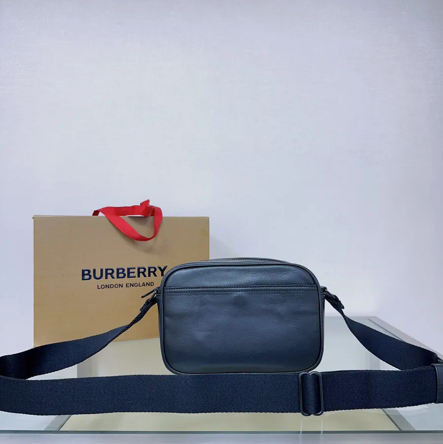 B Brand Mini Crossbody Bag with Grained Calfskin
