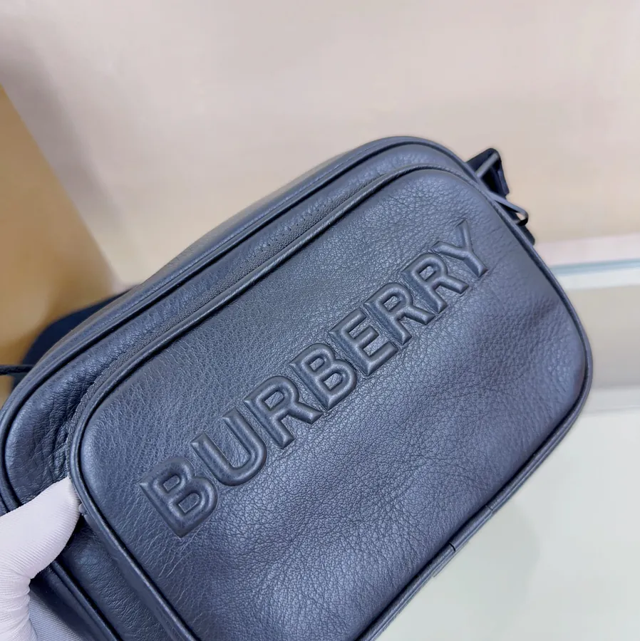 B Brand Mini Crossbody Bag with Grained Calfskin