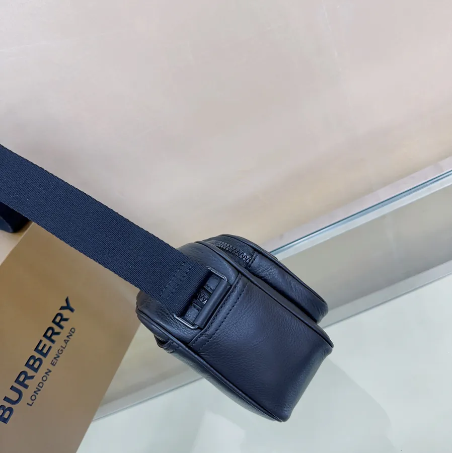 B Brand Mini Crossbody Bag with Grained Calfskin