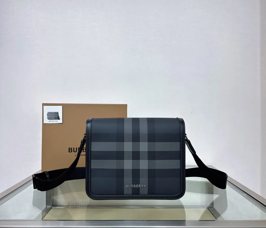 P630 New Postman Bag Elegant Stand Design, Brand Checkered Pattern