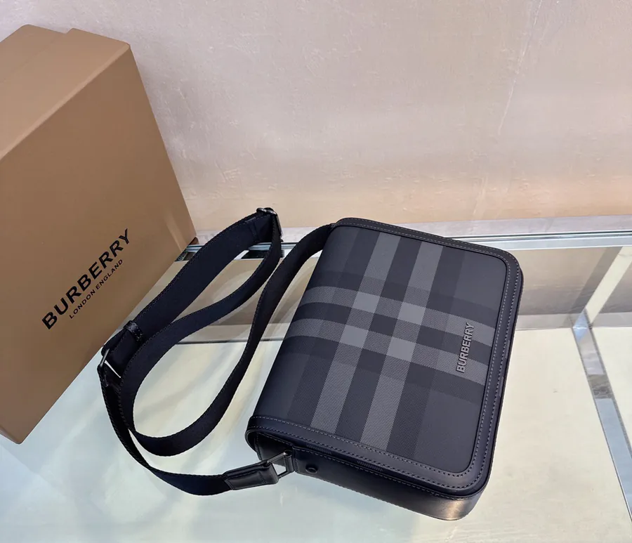 P630 New Postman Bag Elegant Stand Design, Brand Checkered Pattern