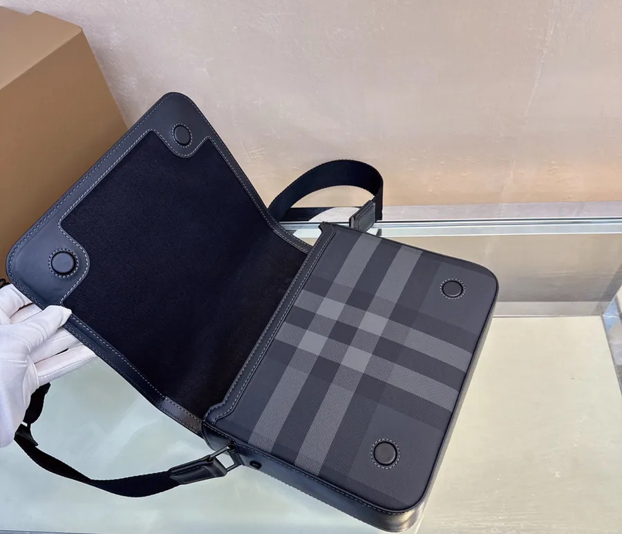 P630 New Postman Bag Elegant Stand Design, Brand Checkered Pattern