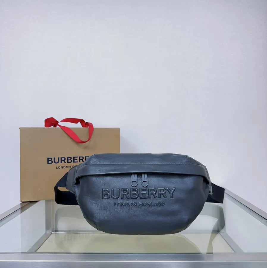 B Brand New Waist Bag with Vintage Style and Brand Logo Embossing
