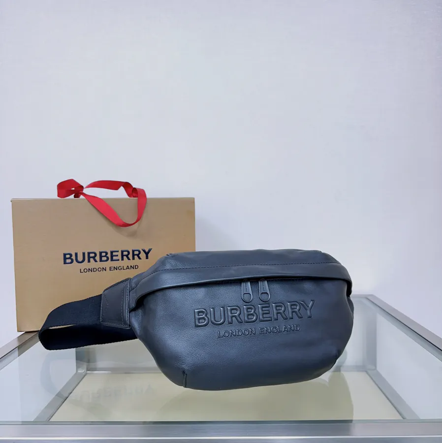 B Brand New Waist Bag with Vintage Style and Brand Logo Embossing