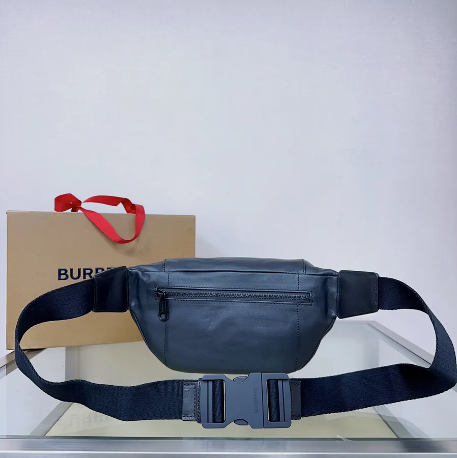 B Brand New Waist Bag with Vintage Style and Brand Logo Embossing