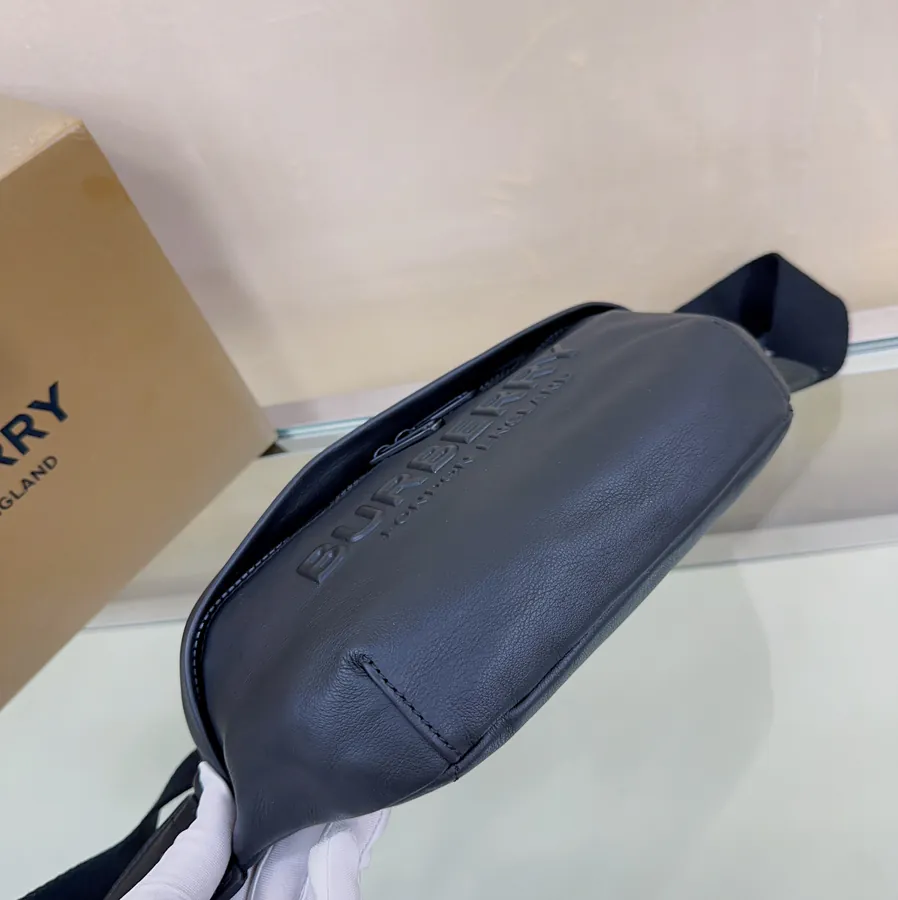 B Brand New Waist Bag with Vintage Style and Brand Logo Embossing