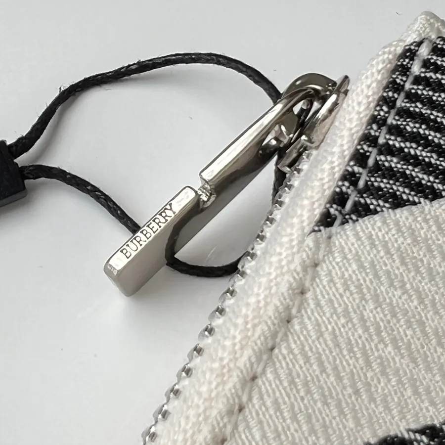 Large Zip Wallet with Decorative Patterned Fabric and B Zip Pull