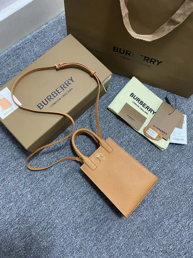 P530 Thomas Burberry Mini Tot Bag with Grained Calfskin