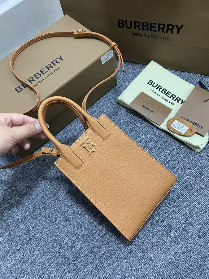 P530 Thomas Burberry Mini Tot Bag with Grained Calfskin