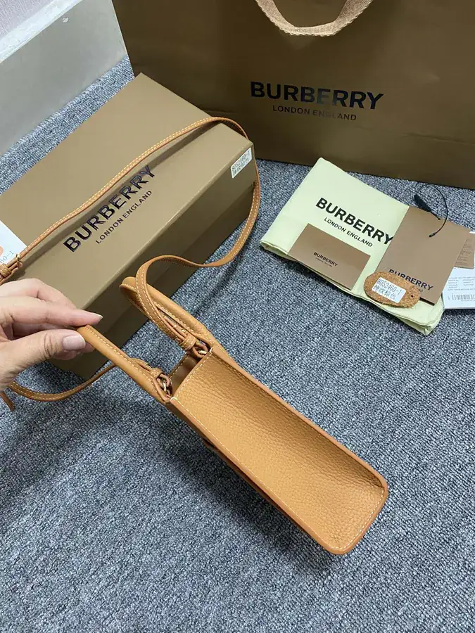 P530 Thomas Burberry Mini Tot Bag with Grained Calfskin