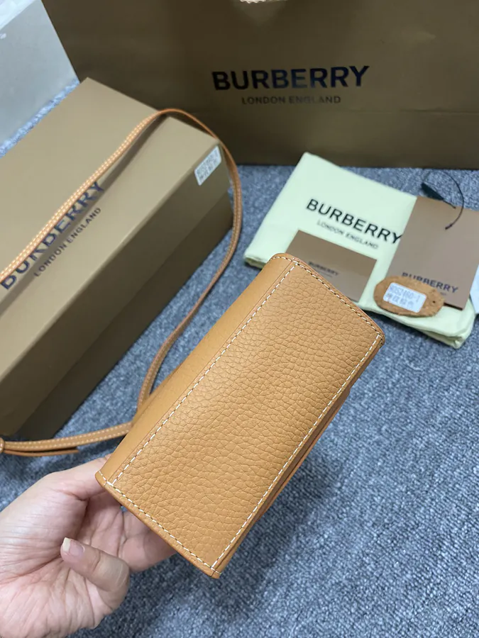 P530 Thomas Burberry Mini Tot Bag with Grained Calfskin