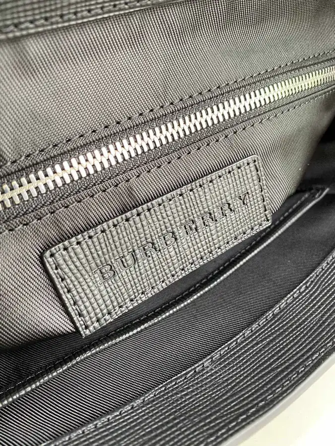 P500 B Family Check Messenger Bag with Soft Leather Trim