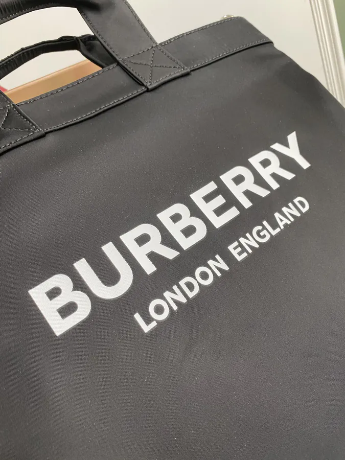 B Brand Tote Bag with Logo Embellishment