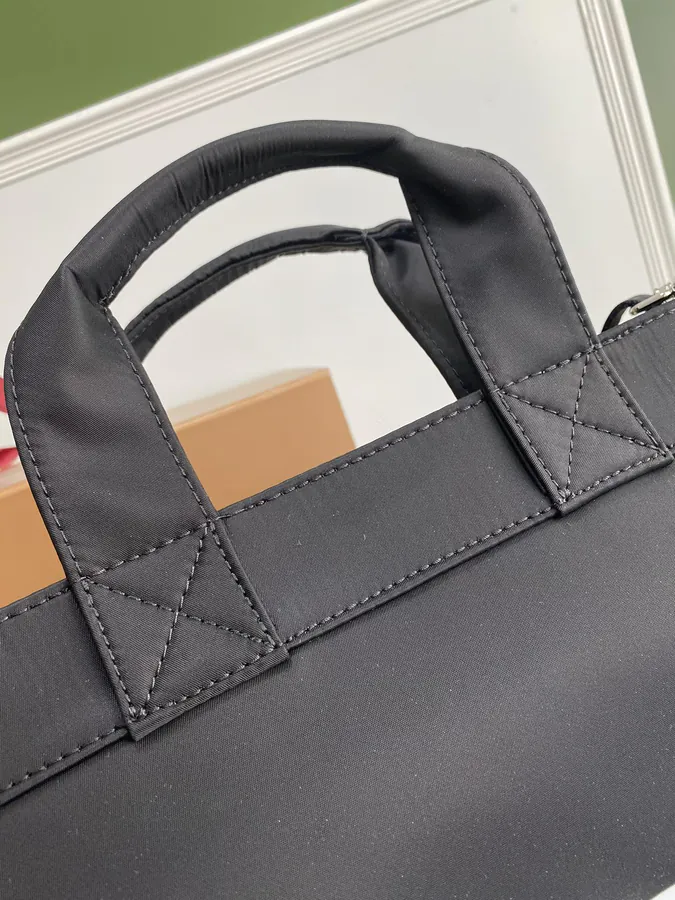 B Brand Tote Bag with Logo Embellishment