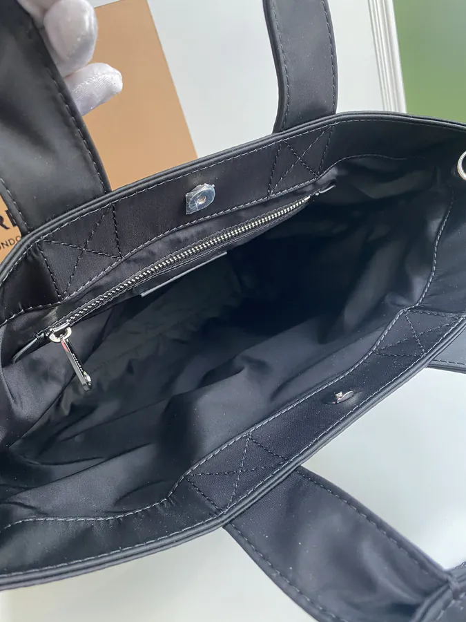 B Brand Tote Bag with Logo Embellishment