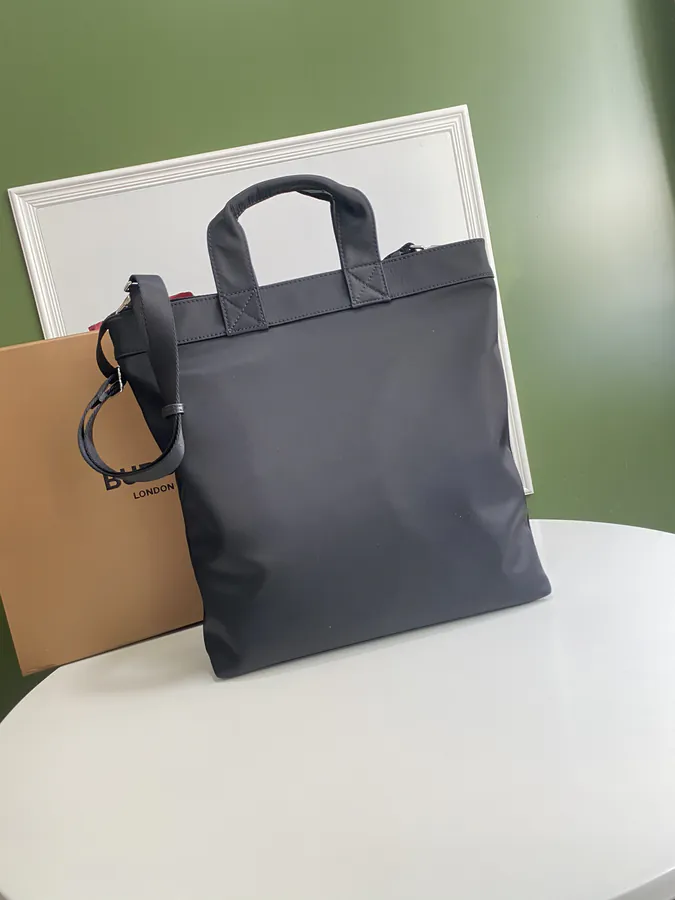 B Brand Tote Bag with Logo Embellishment