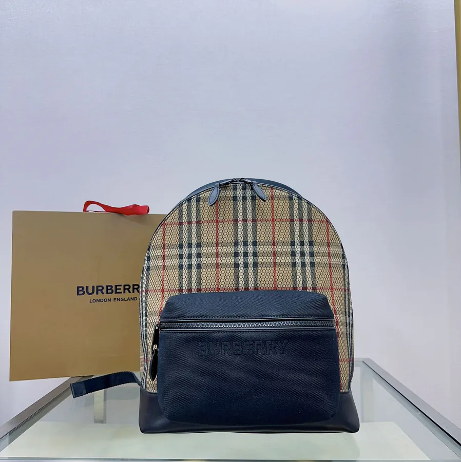 Burberry Double Shoulder Bag with Tartan Pattern