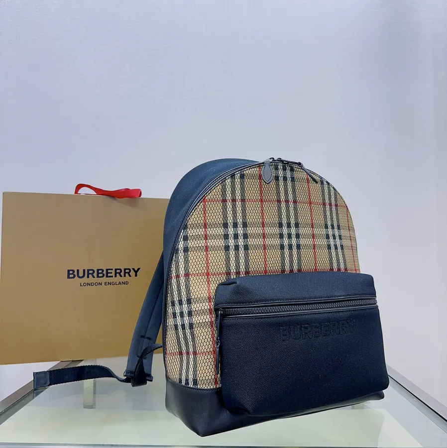Burberry Double Shoulder Bag with Tartan Pattern
