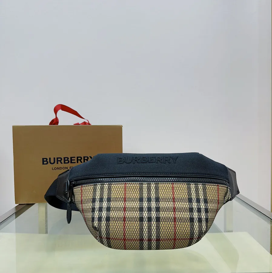 Burberry Bucket Bag with Brand Logo Embroidery
