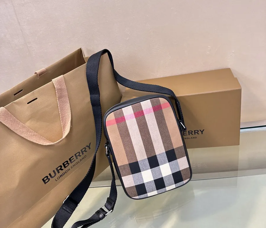 B London Vintage Check Bucket Bag