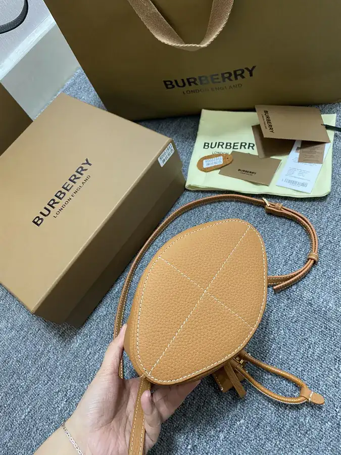 TB Exclusive Lock Clasp Mini Bucket Bag in Grained Calfskin