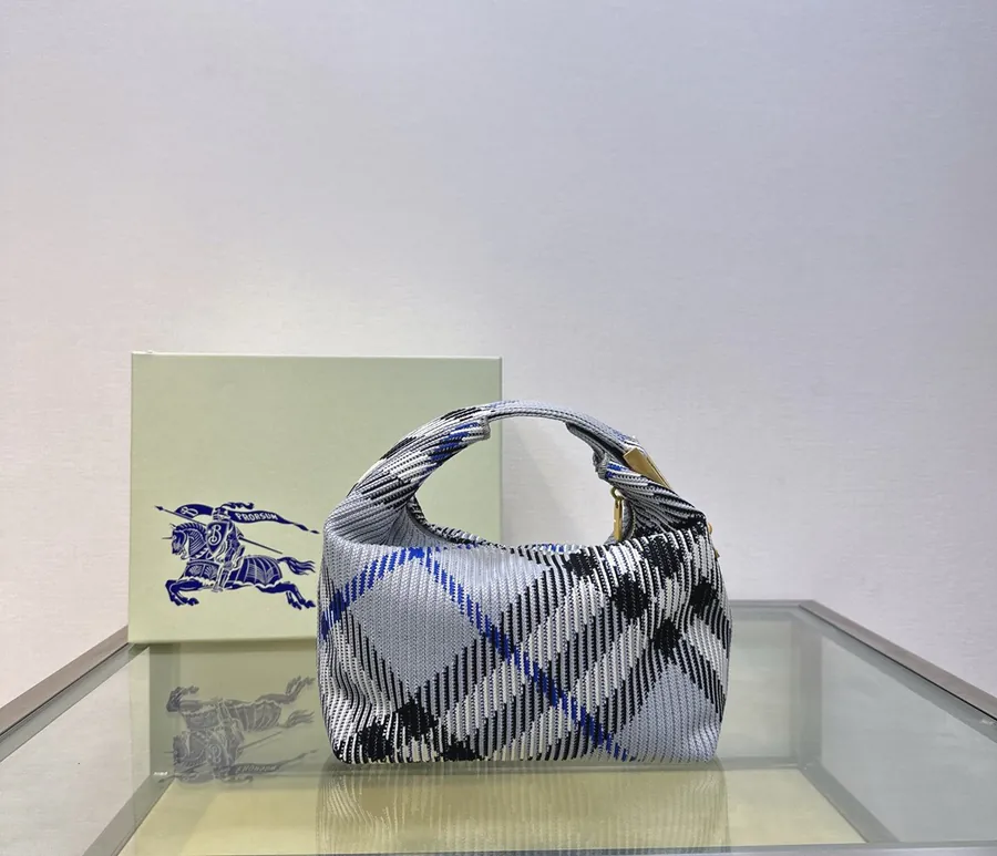 Burberry Zipper Bucket Bag with Grained Calfskin