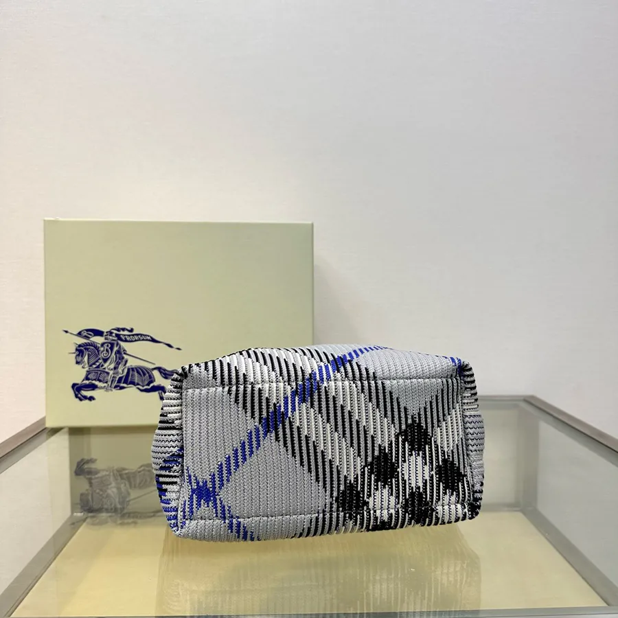 Burberry Zipper Bucket Bag with Grained Calfskin