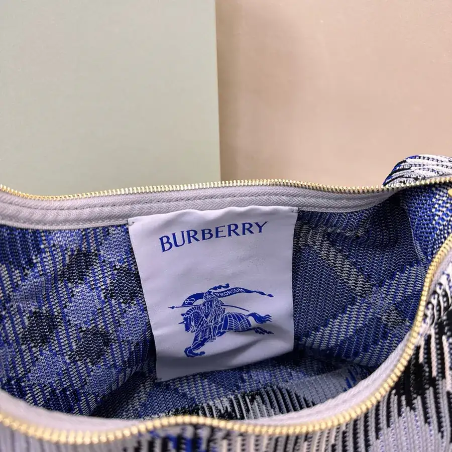 Burberry Zipper Bucket Bag with Grained Calfskin