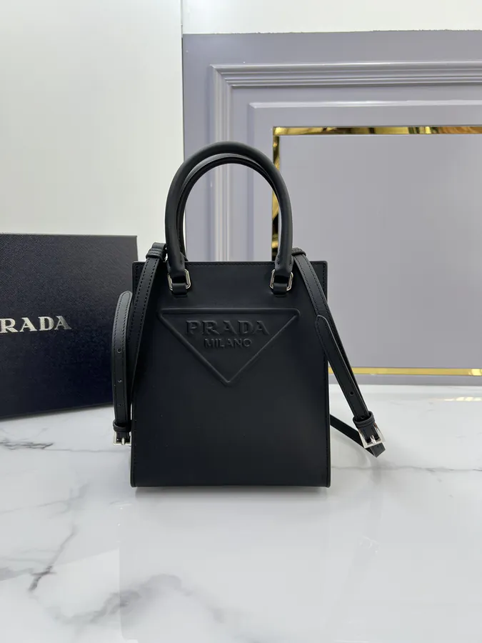P650 Mini Tote Bag in 1BA333 Grained Calfskin
