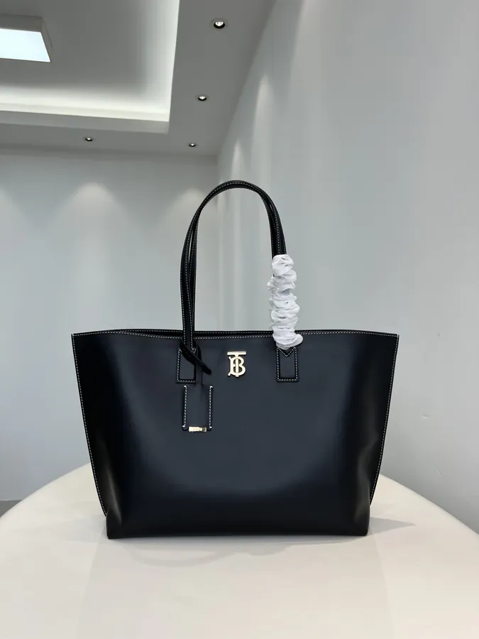 Thomas Burberry Original Bucket Bag with Gold Logo