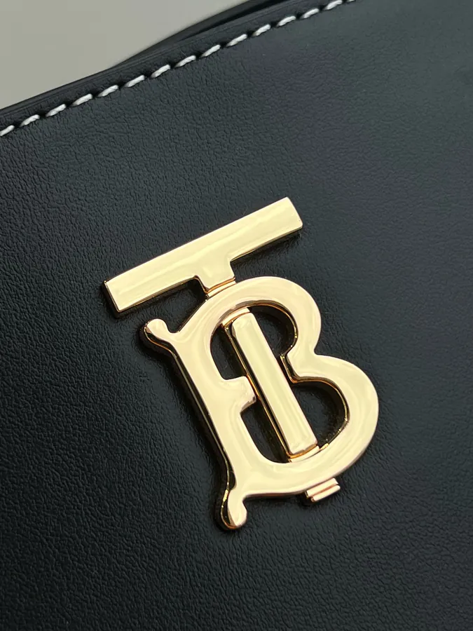 Thomas Burberry Original Bucket Bag with Gold Logo