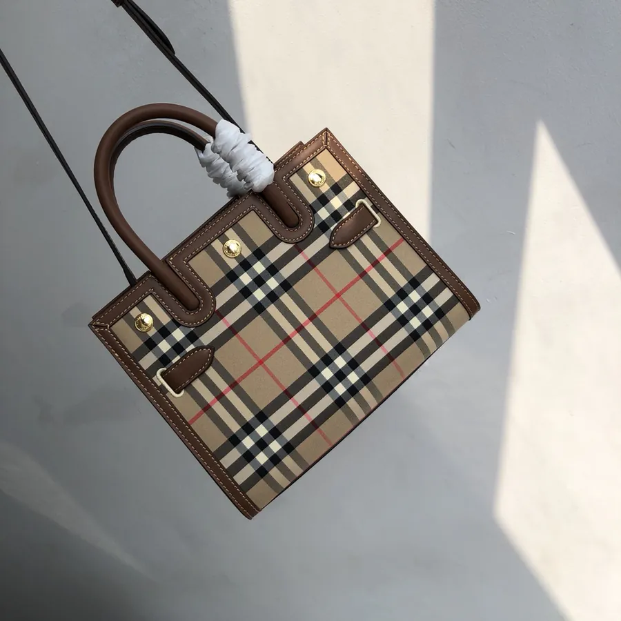 P700 Vintage Striped Double Handle Tote Bag