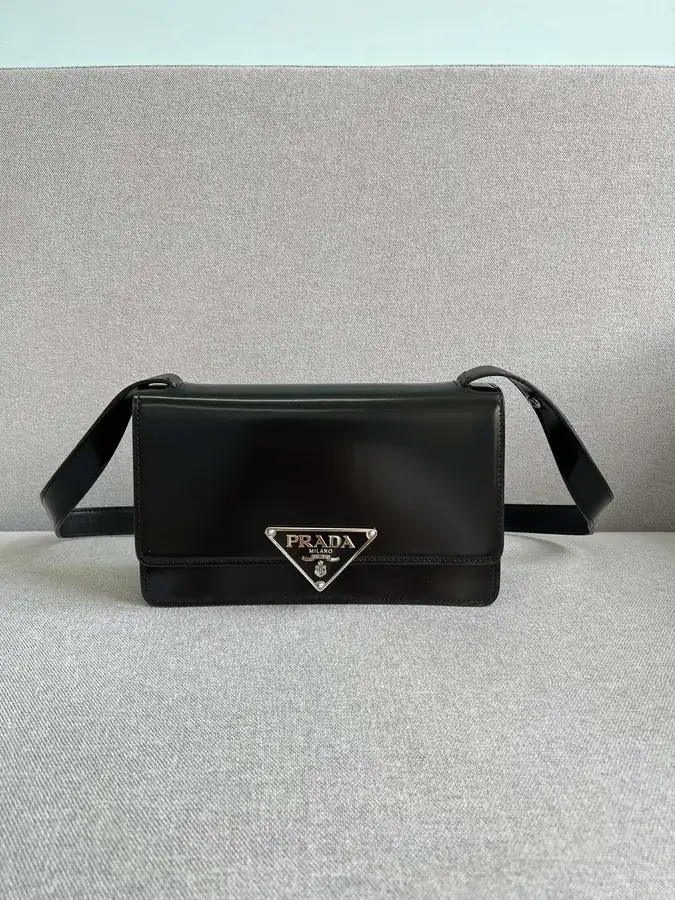 Cleo Series Bright Calfskin Clutch Crossbody Bag