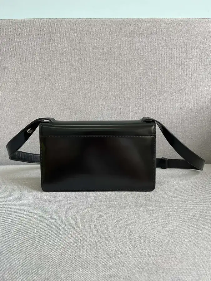 Cleo Series Bright Calfskin Clutch Crossbody Bag