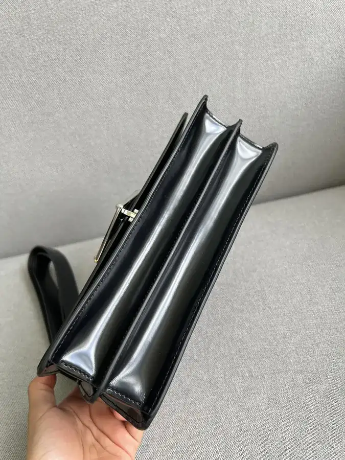 Cleo Series Bright Calfskin Clutch Crossbody Bag