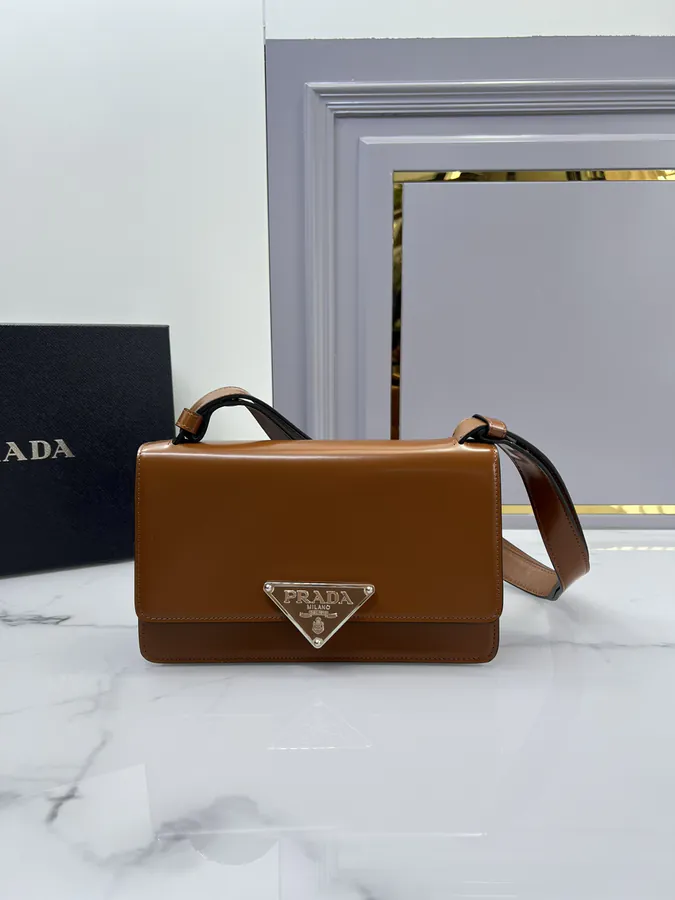 Cleo Series Grained Calfskin Clutch Crossbody Bag
