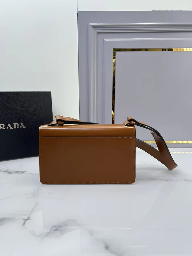Cleo Series Grained Calfskin Clutch Crossbody Bag