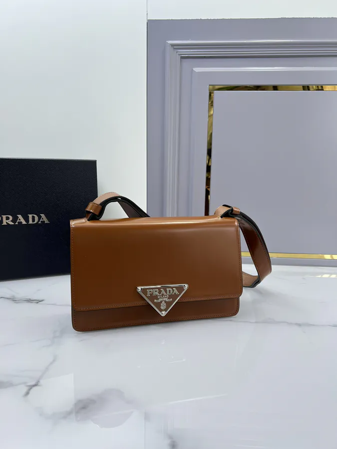 Cleo Series Grained Calfskin Clutch Crossbody Bag