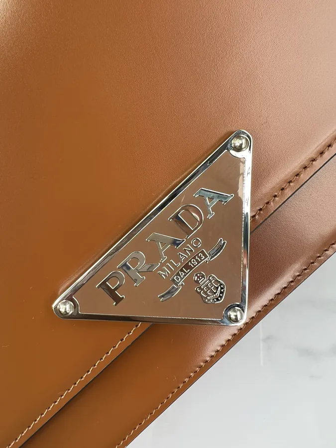 Cleo Series Grained Calfskin Clutch Crossbody Bag