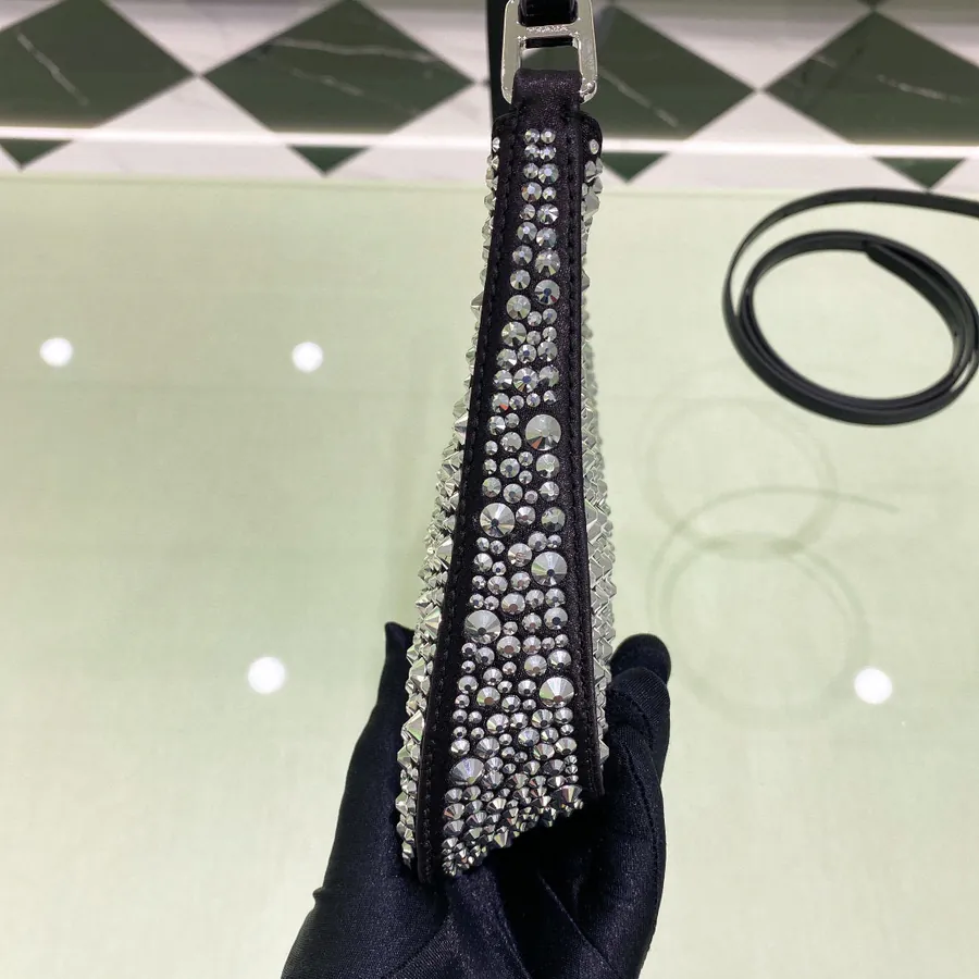 New Cleo Clutch with Diamonds 1BC169 Black Diamond
