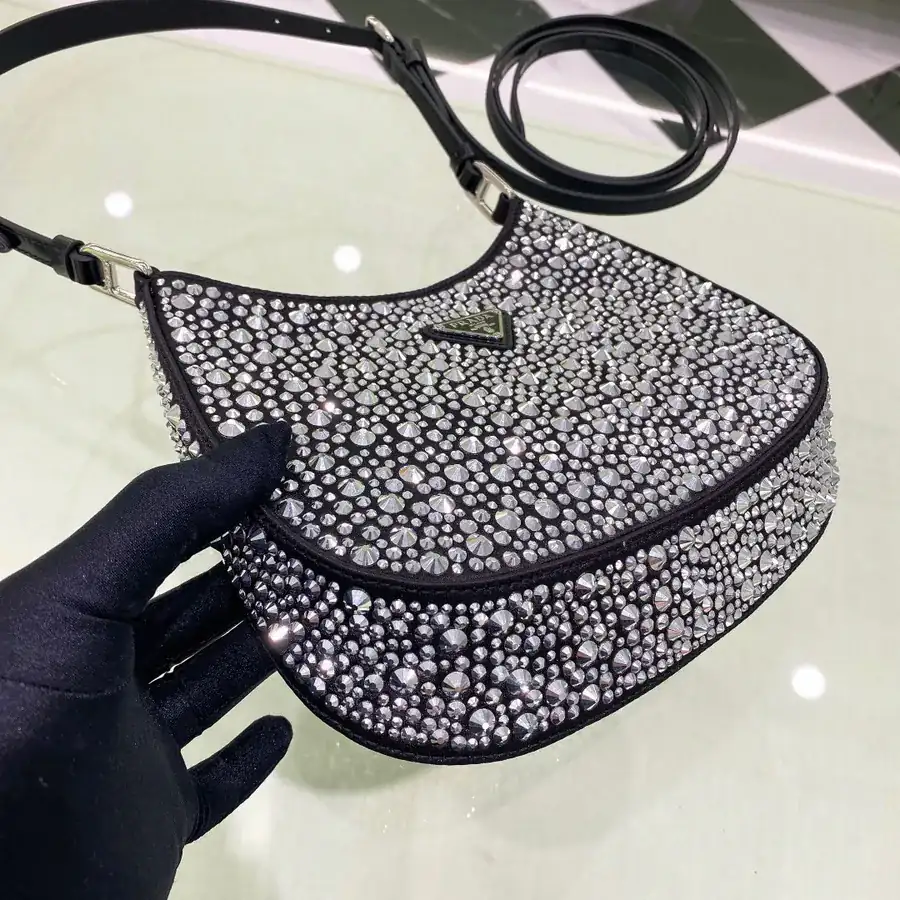 New Cleo Clutch with Diamonds 1BC169 Black Diamond