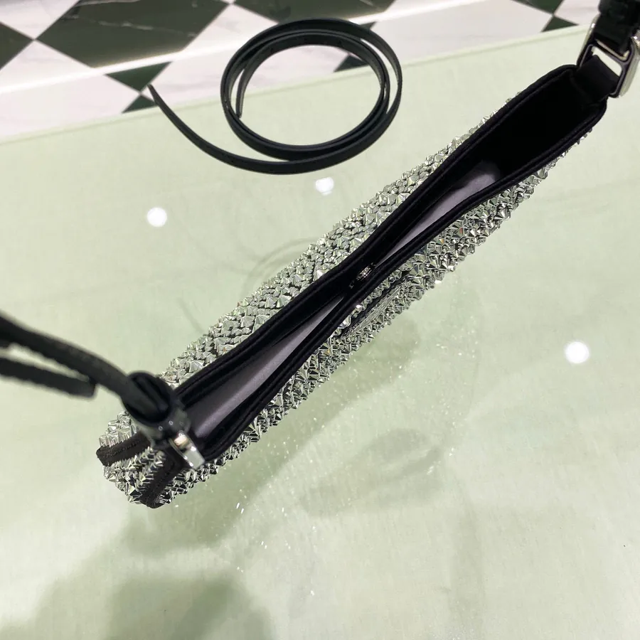 New Cleo Clutch with Diamonds 1BC169 Black Diamond